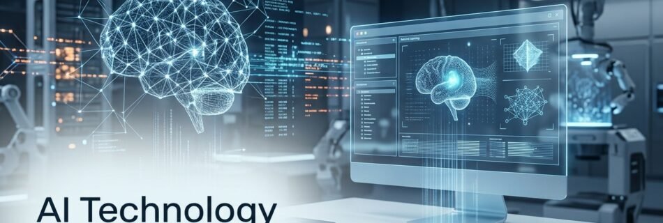 AI technology concept showing artificial intelligence systems, machine learning, and digital technology