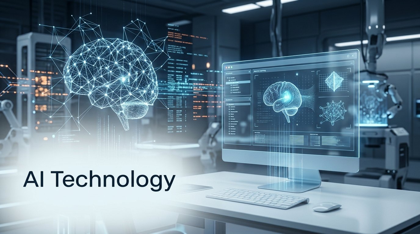 AI technology concept showing artificial intelligence systems, machine learning, and digital technology